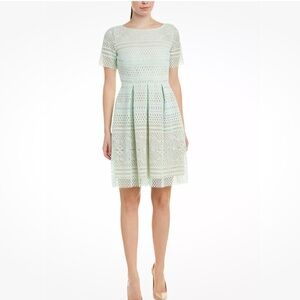 SHOSHANNA Pastel Mint Green Short Sleeve Lace Fit & Flare Dress Size 6
